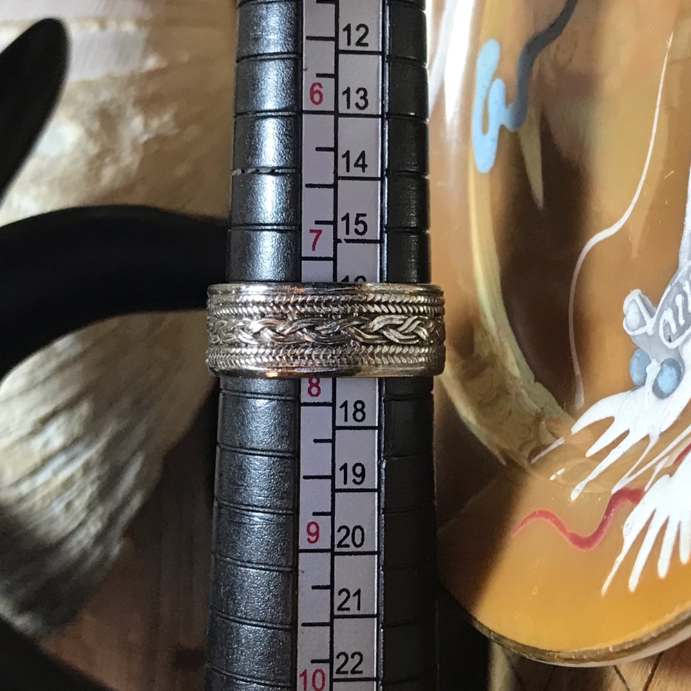 Marsala 925 Solid Sterling Silver Braid Beaded Ba… - image 2